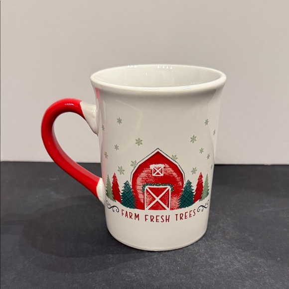 Mug Christmas Farm Fresh Trees Red and White - Picture 2 of 8